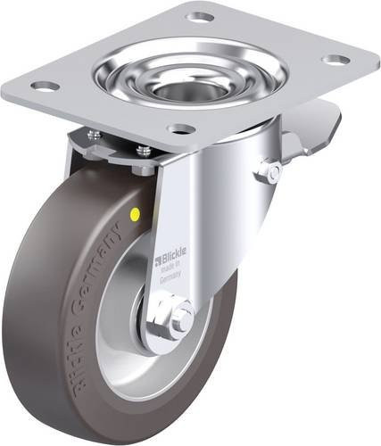 Blickle Stahlblech-Lenkrolle LK-ALST 125K-3-ST-AS in Silber, Rad-Durchmesser: 125 mm, Tragfähigkeit: 350 kg - Bild 1