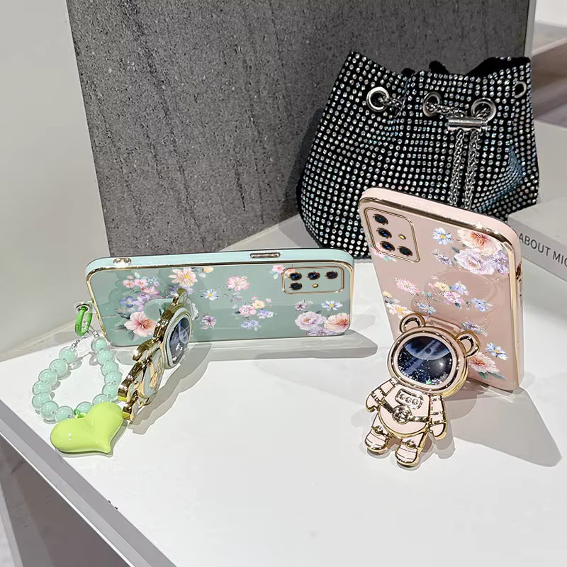 Samsung Handyhülle mit Blumenmuster und Lanyard für A55 A53 A35 A12 A24 A17 A13 A07 A10 A26 A04 A25 A21S A15 in Weiß und Mehrfarbig - Bild 3