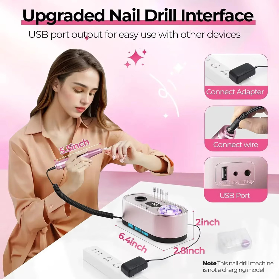 INSIS FEMME Elektrischer Nagelbohrer, 40000 U/min, mit LCD-Display - Bild 3