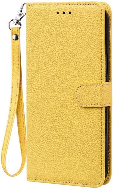Leder Klapp Brieftasche Hülle für Samsung Galaxy S20 FE, S20 Plus und S20 Ultra in Gelb - Bild 1
