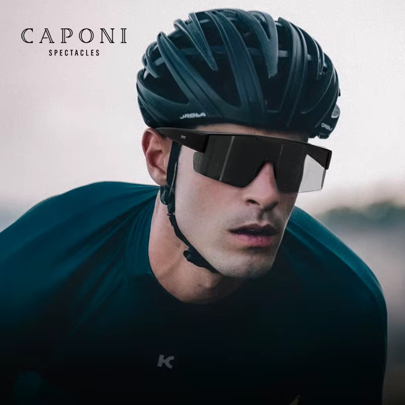 CAPONI BS3116 Fitover-Sonnenbrille, Herren, Vollrand, Schwarz, polarisiert - Bild 3