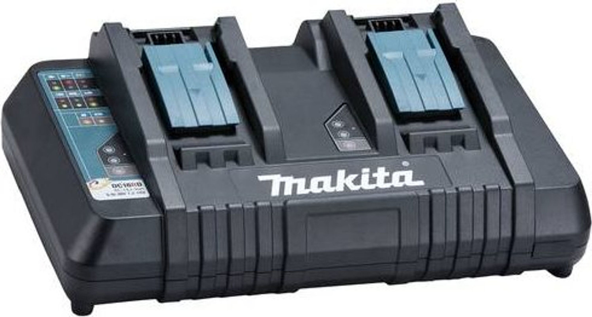 Makita DC18RD Doppel-Schnellladegerät für Li-Ion Akkus bis 18 V in Schwarz - Bild 3