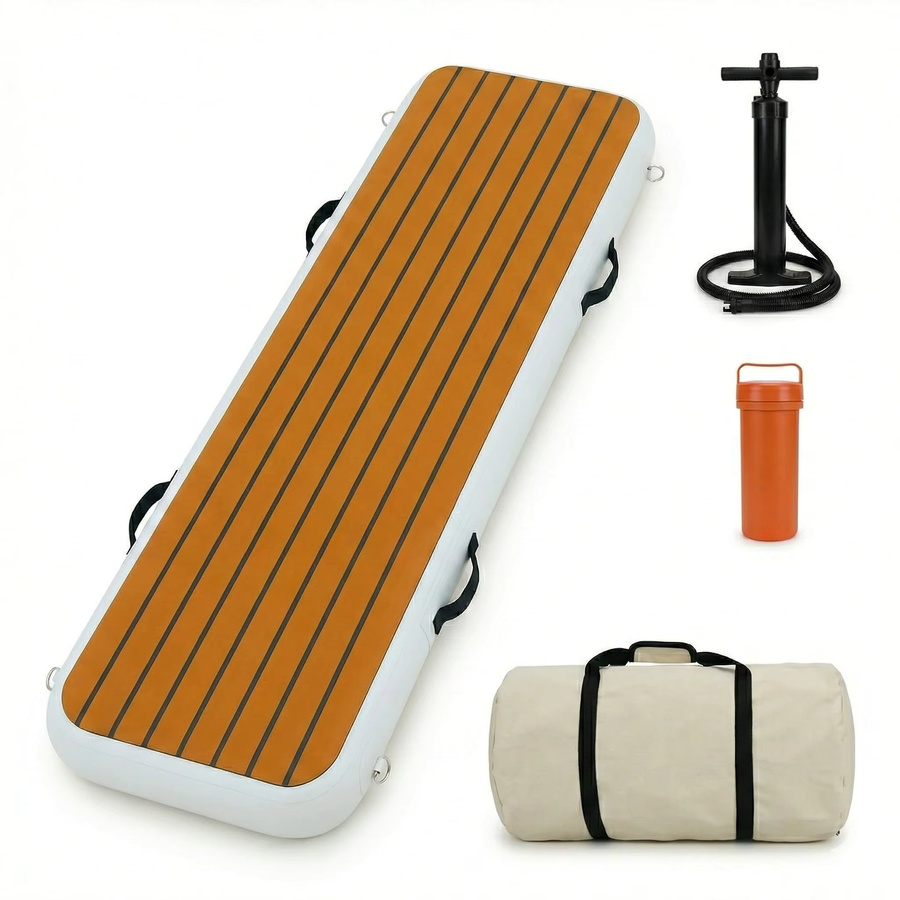 Ejia Tragbarer aufblasbarer Gangway mit rutschfestem Deck, schwimmender Dock-Laufsteg für Yacht und Marine, B/T/H: 200 x 60 x 15 cm - Bild 5