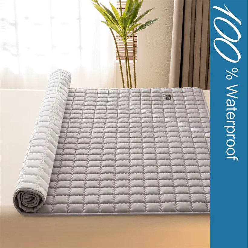 Dreamreal Matratzenschoner wasserdicht und geräuschlos im Tatami-Stil, Beige, Spannbetttuch mit passenden Ecken - Bild 3