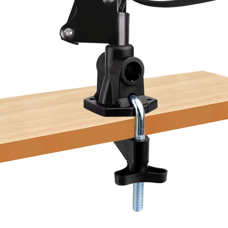 JIGONG Cantilever-Halterungsklemme aus Metall in Schwarz, rutschfeste Universal-Halterung im 7-Form-Design für Mikrofone, Schreibtischlampen und Mikrofonständer - Bild 6