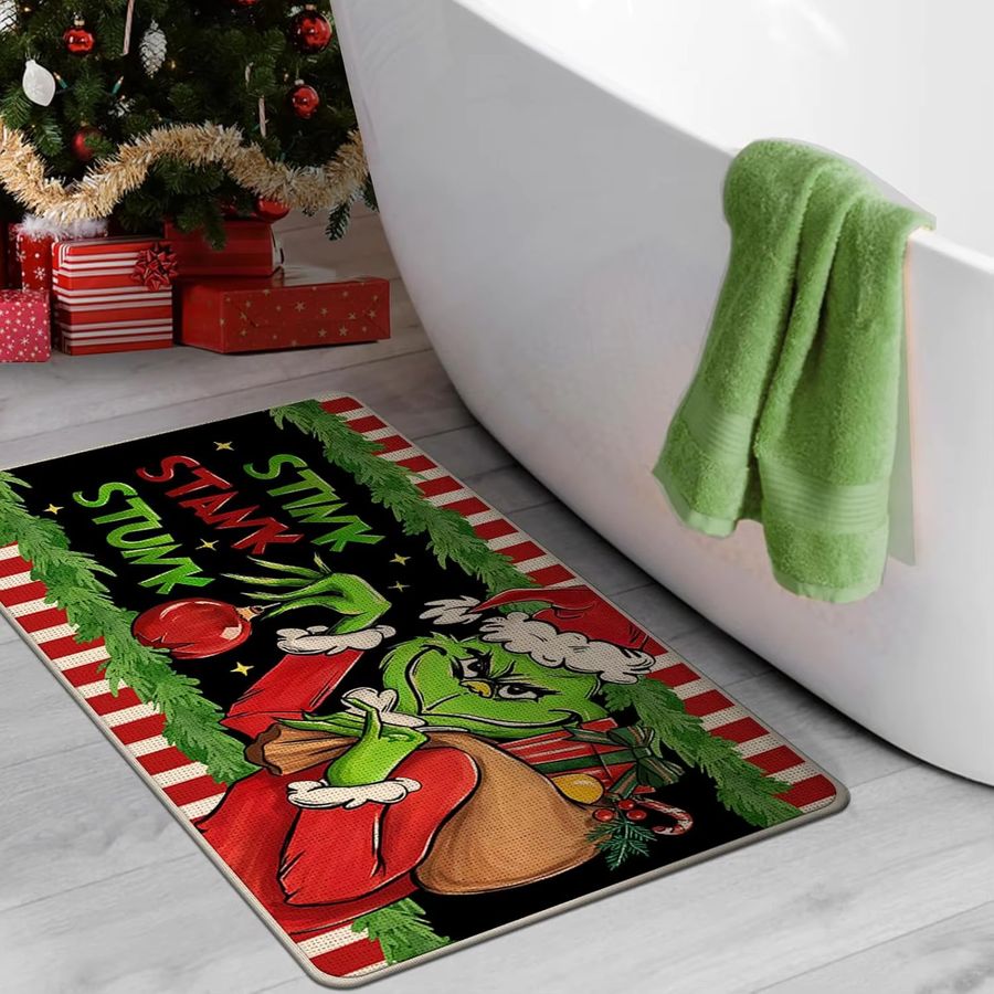 VIKAMA Weihnachts-Fußmatte in Grün für Innen- und Außenbereich mit lustigem Design - Bild 2