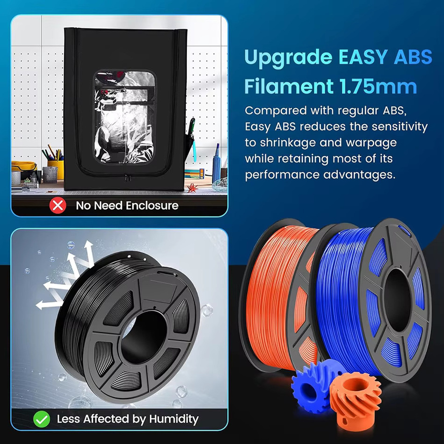 JAYO Easy ABS 3D-Filament 1,75 mm für FDM-3D-Drucker, 5 Rollen à 1 kg - Bild 3