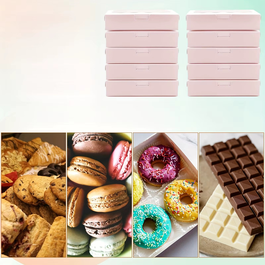 Faltbare Bäckerei-Verpackungsbox aus Papier in Pink als Geschenkbox für Anlässe wie Weihnachten, Hochzeiten oder Muttertag - Bild 3