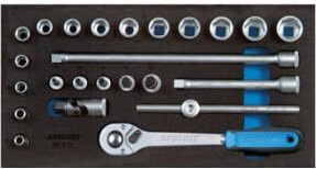 Gedore Steckschlüssel-Sortiment 3/8 Zoll in silbernem Check-Tool-Modul - Bild 1