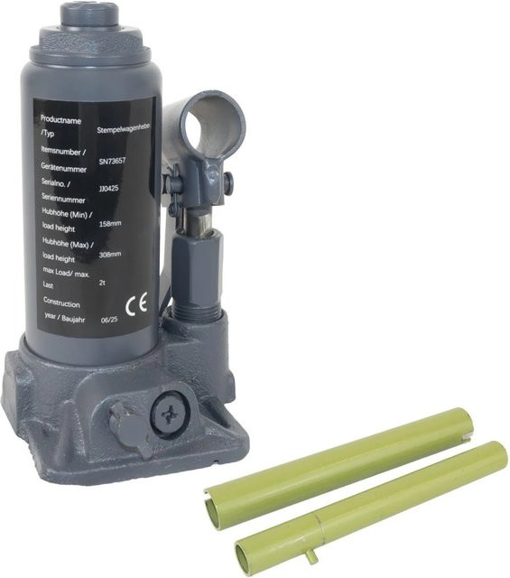 TRUTZHOLM Hydraulischer Stempelwagenheber 2t in Grau aus Stahl mit einer Hubhöhe von 158 mm bis 308 mm - Bild 1