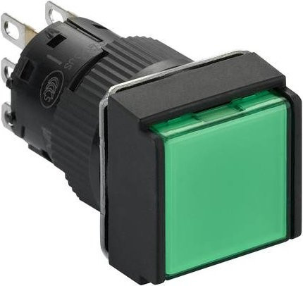 Schneider Electric XB6ECW3B1P Grüner Leuchtdrucktaster Ø 16 mm, flach, ohne Rastung, 24 V, 1NO, Kunststoff - Bild 1