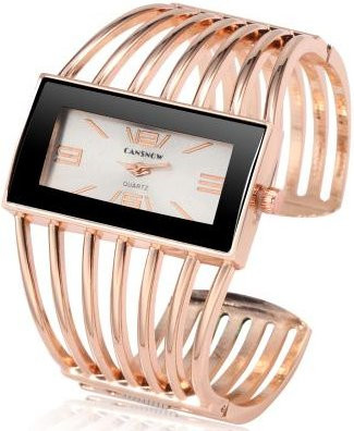 Armbanduhr Damen, Quarz, Edelstahl, Gold, Weiß, Rechteckig - Bild 1