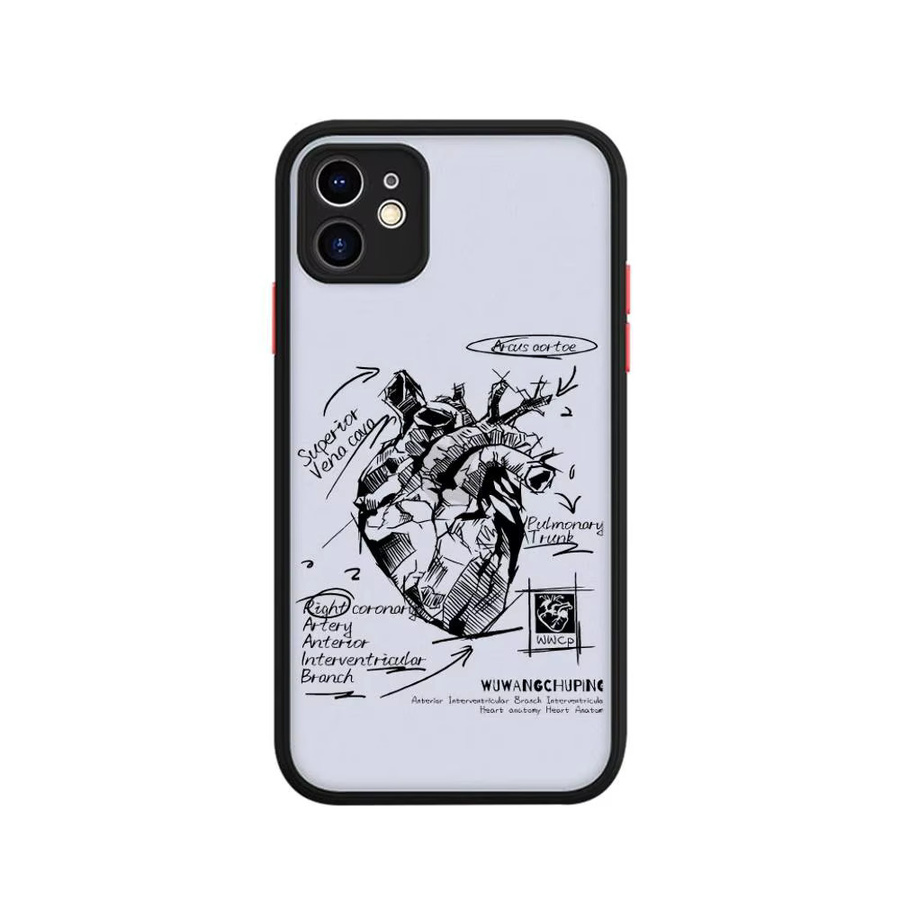 Handyhülle mit medizinischem Motiv Menschliches Herz für iPhone 15 14 13 12 11 Pro Max Mini und XS XR 7 8 Plus in Transparent Matte Cover - Bild 2