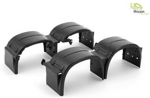 Thicon Models 50246 Kotflügel Set aus Kunststoff in Schwarz für Modelle im Maßstab 1:14, 4 Stück - Bild 1