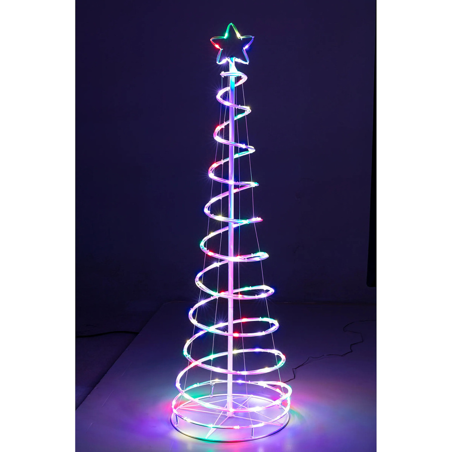 LED-Spiral-Tannenbaum von Viva Domo mit RGB-Multicolor- und Weiß-Option, Fernbedienung und USB-Anschluss für den Garten - Bild 2