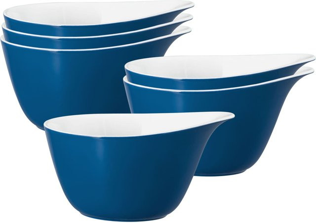 Seltmann Weiden Müslischalen Life Fashion Keramik 6er Set in Grau, Weiß und Blau B: 16 cm, T: 14 cm - Bild 1
