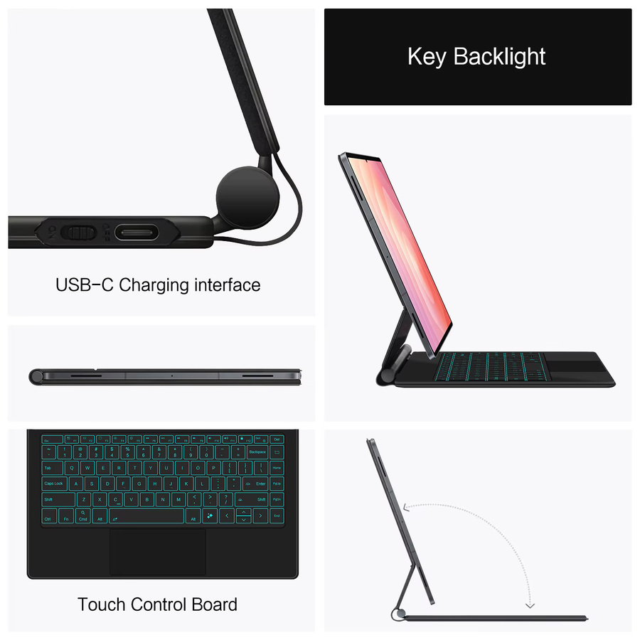 Samsung Magische Tastaturhülle für Galaxy Tab S11 Ultra 14,6 Zoll mit TouchPad und Hintergrundbeleuchtung in Schwarz - Bild 3