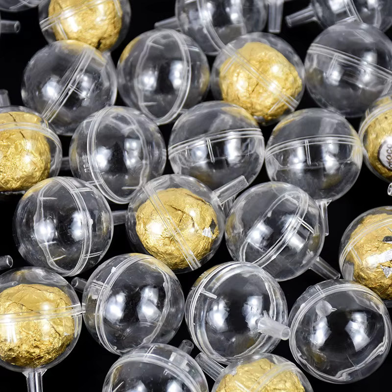 Transparente Schokoladenschachtel aus Kunststoff mit Trüffel-Einlage für Süßigkeiten und Geschenke, Farbe: Transparent - Bild 3