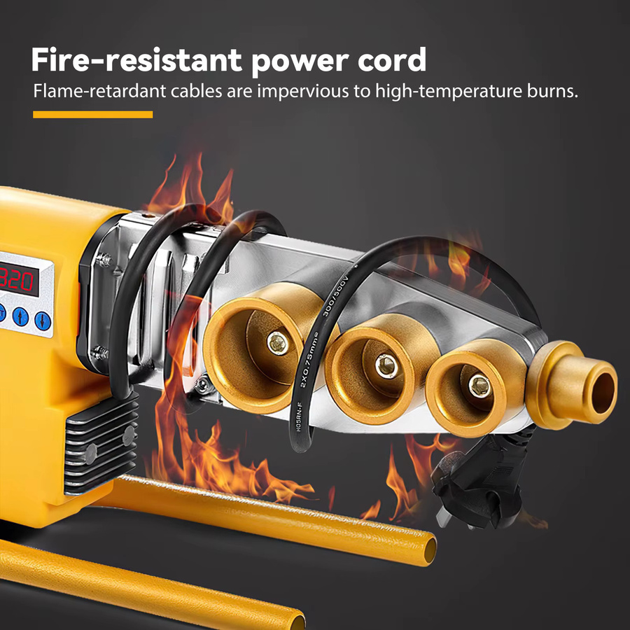 TKKEACE Rohrschweißgerät 1000W 220V für PB, PP, PE und PPR in Gelb - Bild 3