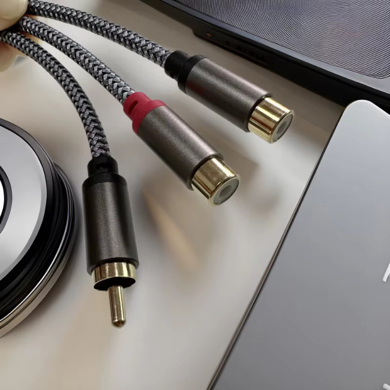 RCA-Splitter-Audiokabel Adapterkabel 1 auf 2 Stecker auf Buchse für TV, CD, DVD, Subwoofer, Verstärker und Lautsprecher - Bild 4
