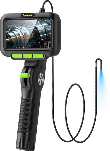 BUMBORN 2-Wege-Artikulations-Industrieendoskopkamera mit 3,9 mm Linse, 5 Zoll IPS-Bildschirm und 1080P HD, abnehmbares Lenkendoskop für die Fahrzeuginspektion, Schwarz - Bild 1