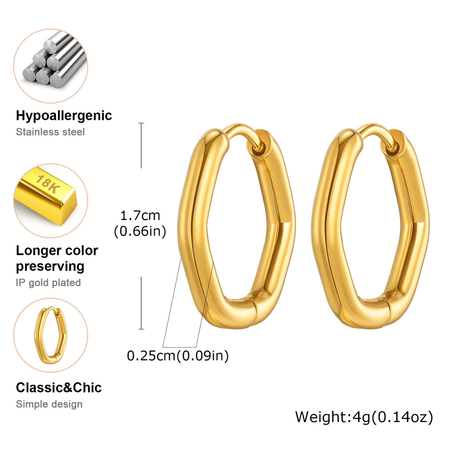prjewel Creolen Edelstahl, Gold, Damen - Bild 2