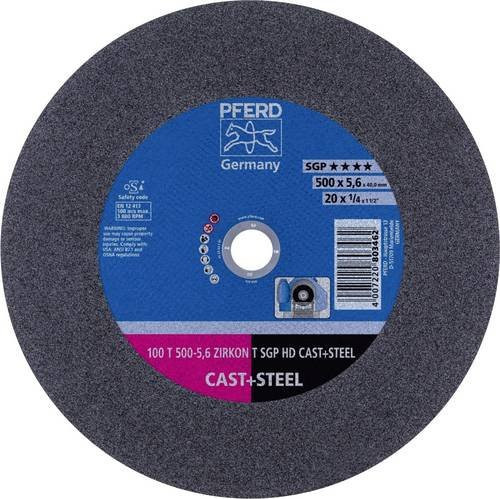 PFERD Stationäre Trennscheibe Zirkon T 500-5,6 SGP HD CAST+STEEL für Guss und Stahl, Grau, Durchmesser: 500 mm, Breite: 5,6 mm, Bohrung: 40 mm - Bild 1