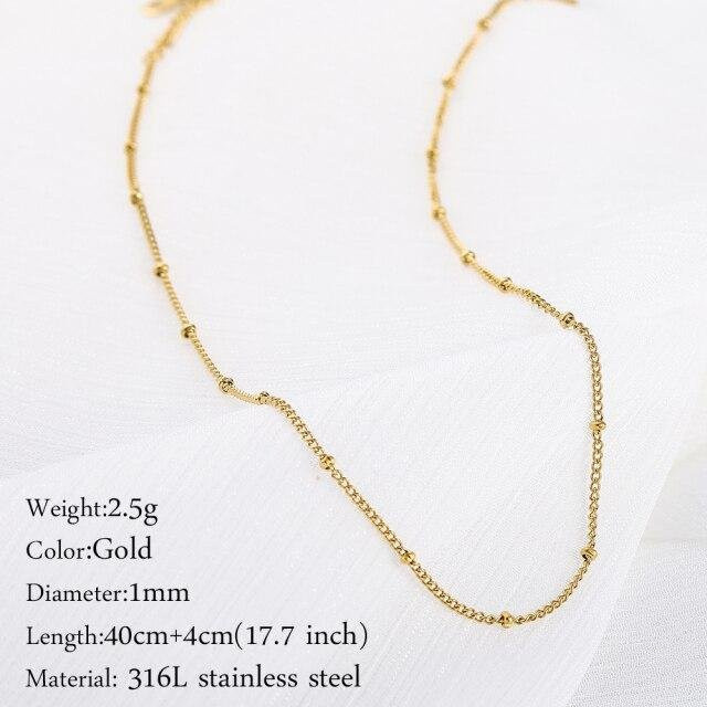 Allbestart Choker Halskette Edelstahl, Gold, Damen - Bild 1
