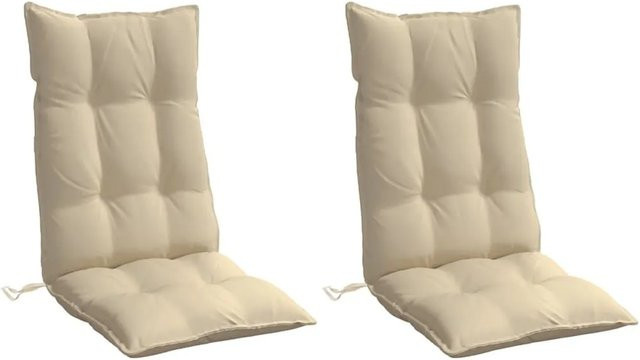 vidaXL Hochlehner-Auflagen 2er-Set Beige aus wasserabweisendem Oxford-Polyester - Bild 1