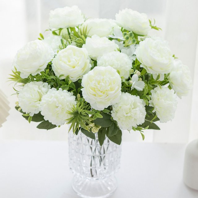 Künstliche Chrysantheme in Champagner von smr für dein Blumenarrangement oder deinen Hochzeitsstrauß, 1 Stück - Bild 1
