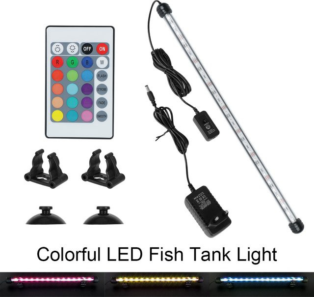 Wasserdichte RGB LED Aquarium Lichtleiste mit Fernbedienung, Farbe: Multicolour, Länge: 48 cm - Bild 1