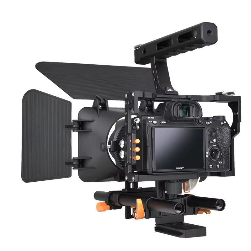 YELANGU Kamerakäfig-Rig-Kit für Sony A7S, A7, A7R, A6000, A6500, A6300 in Schwarz mit zwei Kaltschuhhalterungen und 1/4 Zoll Gewinde - Bild 4