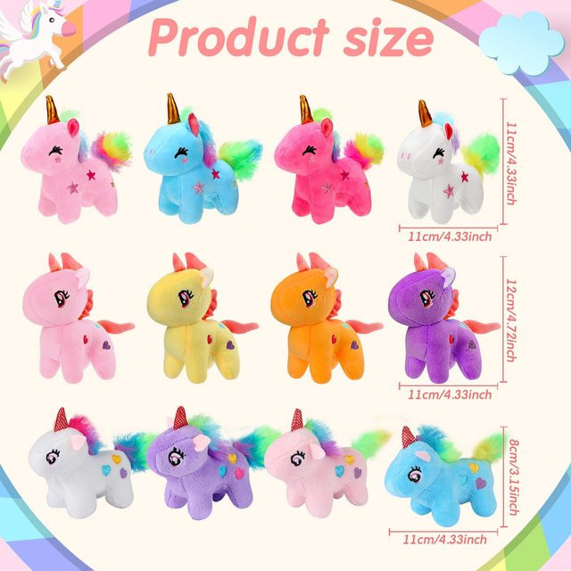 Wucifang Bags Einhorn Mini Plüsch Einhorn Kuscheltiere, 4-teiliges Set, ab 3 Jahren - Bild 1
