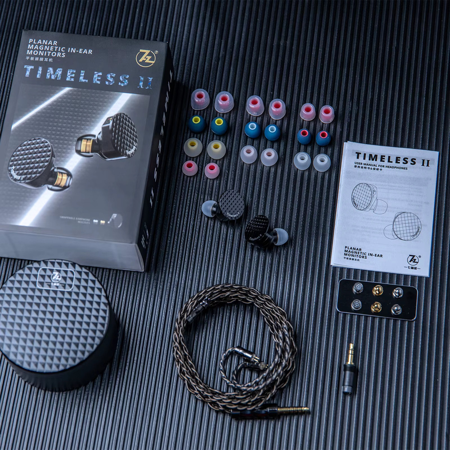 7 Hz Timeless II In-Ear Monitor HiFi Kopfhörer mit 14,5 mm planaren magnetischen Treibern und abstimmbarer Düse in Schwarz - Bild 4