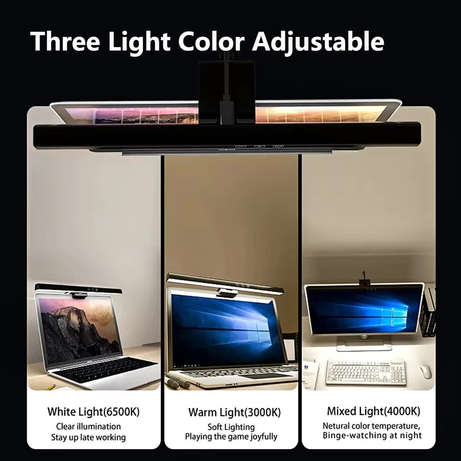 GGBEE LED-Monitorleuchte in Schwarz mit stufenloser Dimmung und Touch-Bedienung - Bild 2