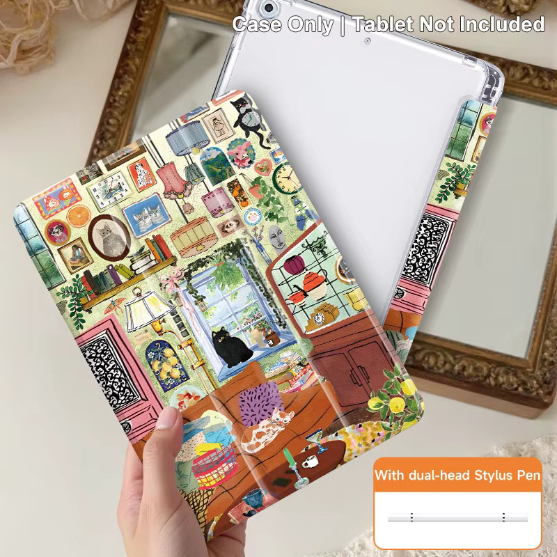 Apple iPad Hülle mit Ständer und Dreifachfaltung, Multicolor, inklusive Stift, passend für iPad Pro 12.9 2024, Pro 13 M3 M4 M2, iPad Air 6/5/4 und iPad Mini 7 - Bild 2