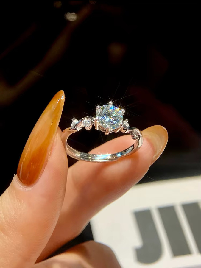 Verlobungsring 925 Silber, Moissanit, Diamant, Damen - Bild 5
