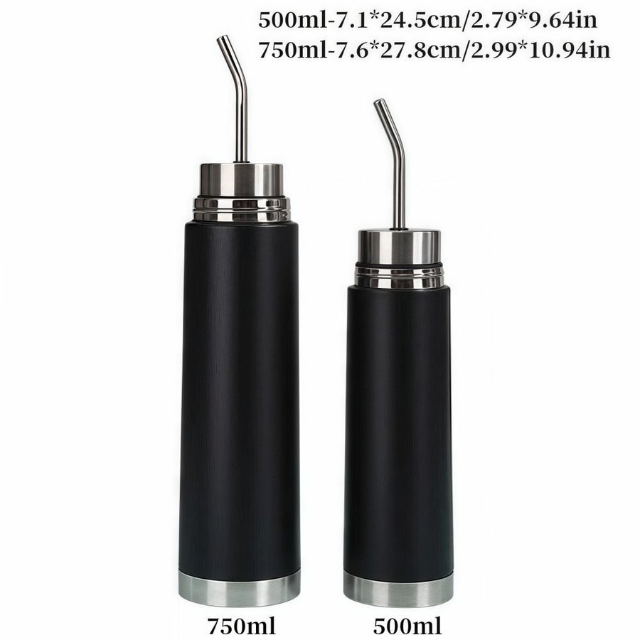HZtiankong 2-in-1 Thermobecher aus Edelstahl als Vakuumbecher und Yerba Mate Flasche, Schwarz, 500 ml - Bild 3