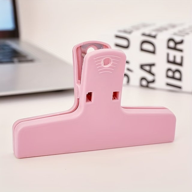 Pastellfarbene Dokumentenklammer mit langem Schwanz und glatter Greifkante in Mehrfarben und Pink für Büro, Schule und Zuhause - Bild 1