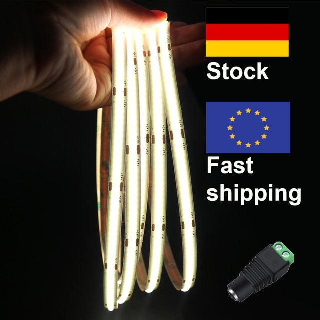 OCONA COB-LED-Streifen RGB dimmbar, 5 m Länge, Weiß und Rot - Bild 1