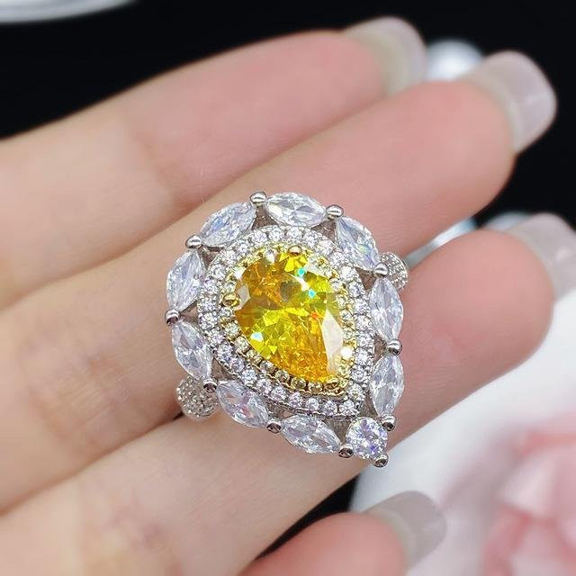 Ring 14K Gold, Gelber Naturdiamant, Damen - Bild 1