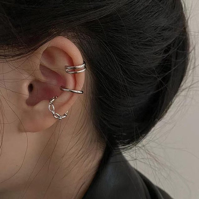 Ohr-Manschette Silber, Ohrringe, Unisex - Bild 1
