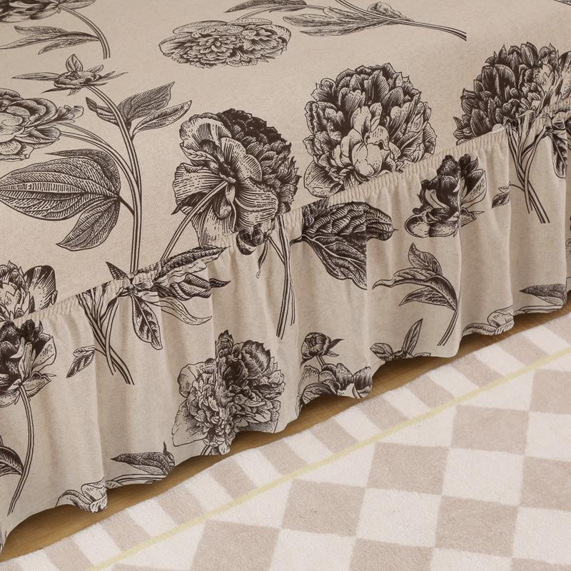 S-EMIGA Universeller Sofabezug mit Rock in Beige, waschbarer und rutschfester Couchbezug aus elastischem Polyester, Größe: Breite: 90-140 cm - Bild 1