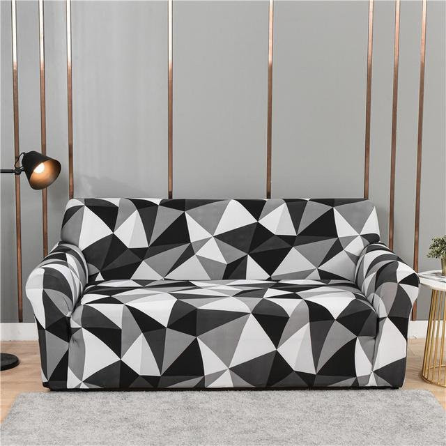 Housmife Elastischer Sofabezug mit geometrischem Muster in Multicolour, Schonbezug für Sofa und Sessel aus Polyester-Elasthan, Breite: 90-140 cm - Bild 1