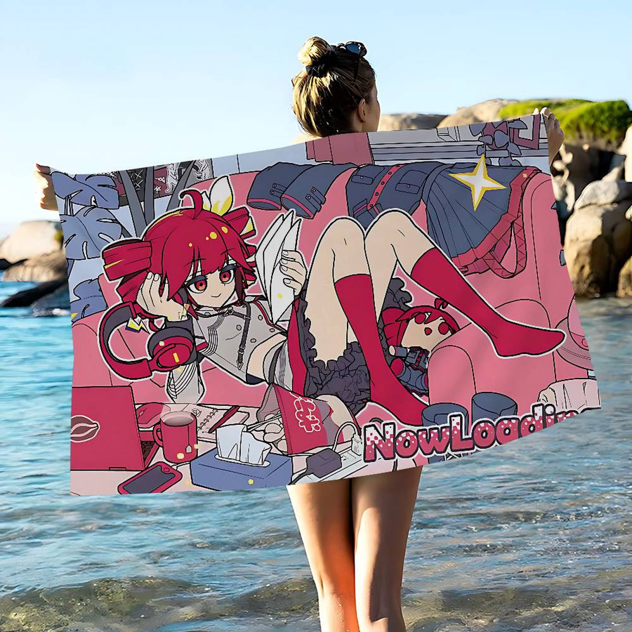Dalangpa Kasanes Teto Anime Strandtuch, weiches und saugfähiges Handtuch für Kinder und Reisen, B: 30 cm, H: 60 cm - Bild 2