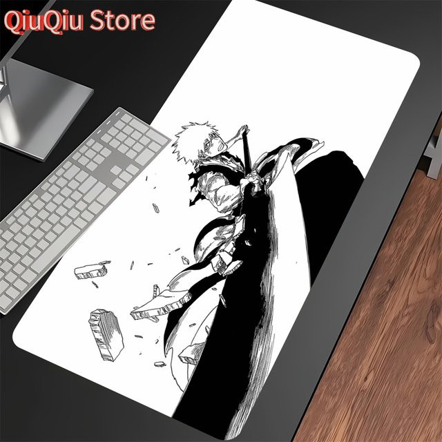 Potdemiel Mauspad Anime Bleach Manga Panel in Weiß, großes rutschfestes Gaming Mauspad aus Gummi für PC und Laptop - Bild 1