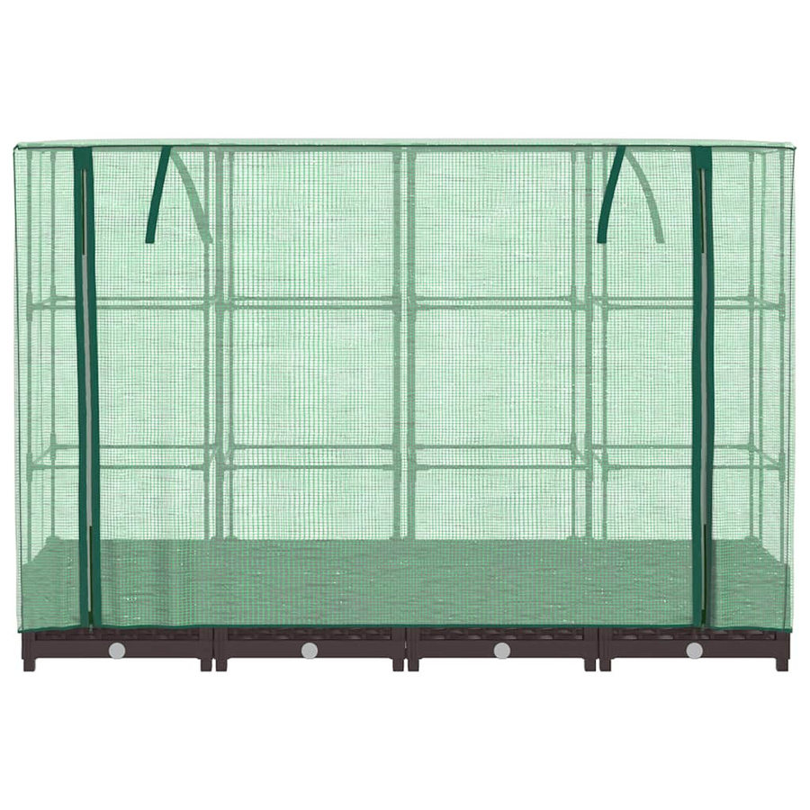 Vidaxl Erhöhtes Pflanzbeet mit Gewächshaus in Rattan-Optik, Farbe: Grün, B/T/H: 160 x 40 x 123 cm - Bild 3