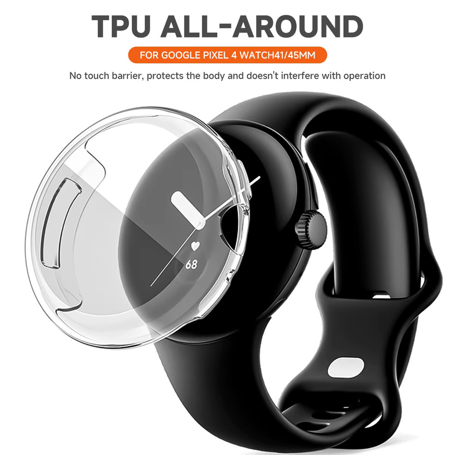 CAOWTAN Displayschutzfolie für Google Pixel Watch 4, 41 mm und 45 mm, weiche TPU-Gesichtsabdeckung für Rundumschutz - Bild 2