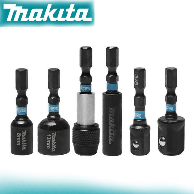 Makita Black Series Magnethülsen-Bit-Set in Schwarz mit Sechskantschaft, Verlängerung und Schnellwechsel-Bithalter - Bild 1