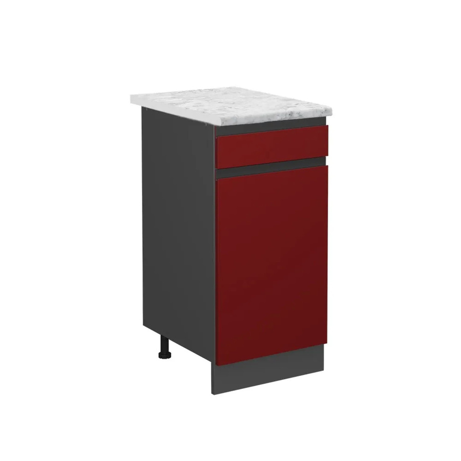Vicco Küchenunterschrank R-Line Schubladenschrank in Rot/Anthrazit mit Marmor-Optik, B/T/H: 81,6 x 40,0 x 46,0 cm - Bild 2
